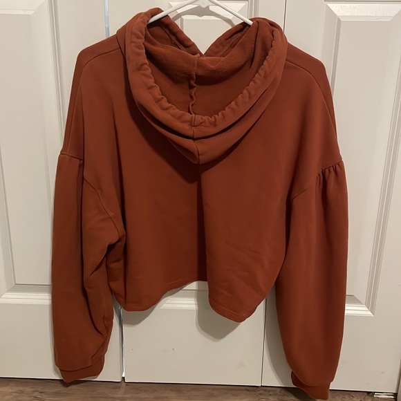 Orange Cropped Long Sleeve Hoodie - Picture 2 of 4